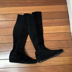 Stuart Weitzman Below the Knee Black Suede Boots 6